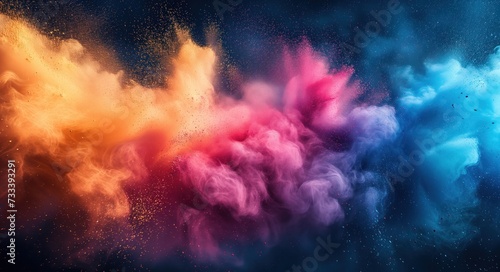 Color explosion colorful rainbow powder flight explosion