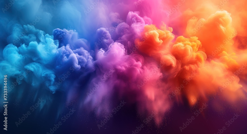 Color explosion colorful rainbow powder flight explosion