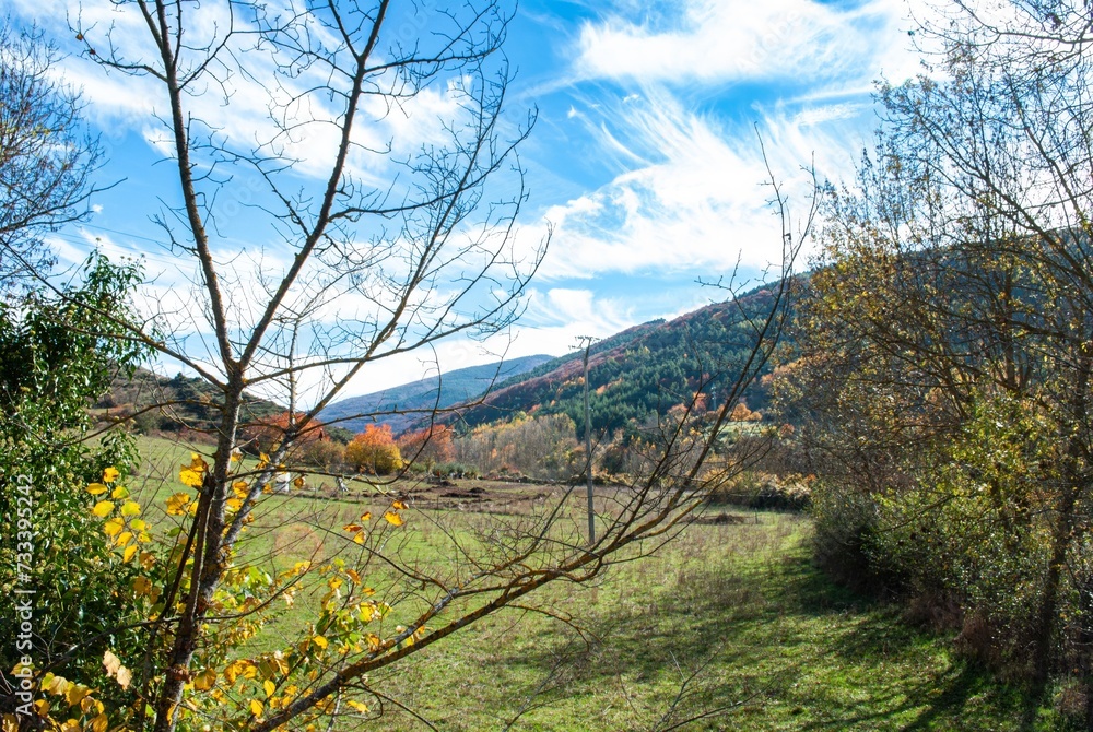 landscape among trees and clouds in ezcaray, northern spain landscape among trees and clouds in ezcaray, northern spain