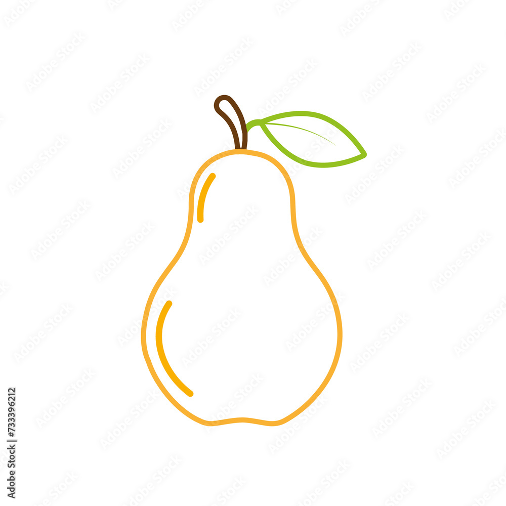 Half sliced pear isolated fruit,flat design symbol Half sliced pear isolated fruit,flat design symbol
