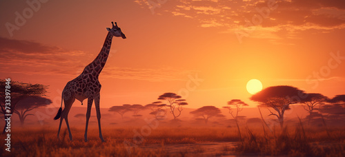 Sunset landspace in affrica.