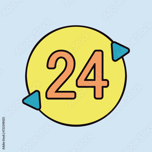 Service twenty four hours vector icon