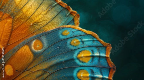 A detailed close-up of a butterfly's delicate wings