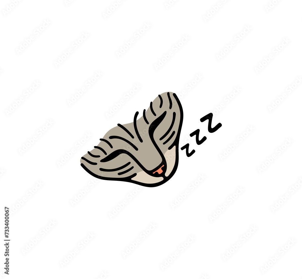Sleeping cat, napping, sleep and sleepy. Animal and pet, kitten or catlike, veterinary and pet store, illustration Sleeping cat, napping, sleep and sleepy. Animal and pet, kitten or catlike, veterinary and pet store, illustration