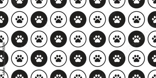 dog paw seamless pattern cat footprint vector polka dot pet puppy kitten bear cartoon doodle french bulldog gift wrapping paper repeat wallpaper tile background scarf isolated illustration design
