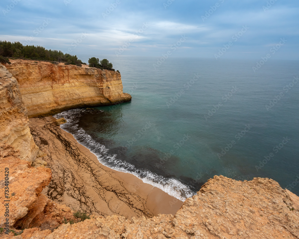 Benagil cliffs and beaches, Algar de Benagil, Lagoa, Algarve, Portugal
