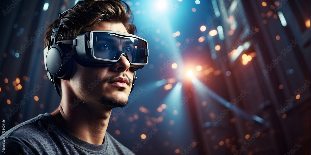 Step into the Future: Immersive VR Experience with a Young Man