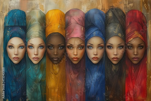 A.I. art of women of different races and ethnicities, symbolizing the diversity of people