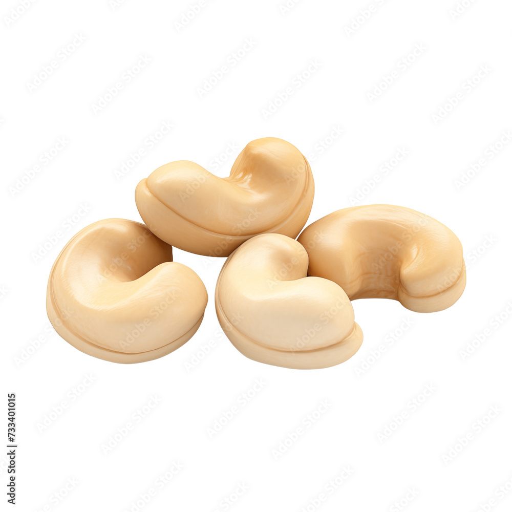 Cashew nuts isolated on transparent background, png