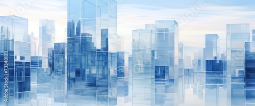 Modern building background concept with glass effect. Generate AI image