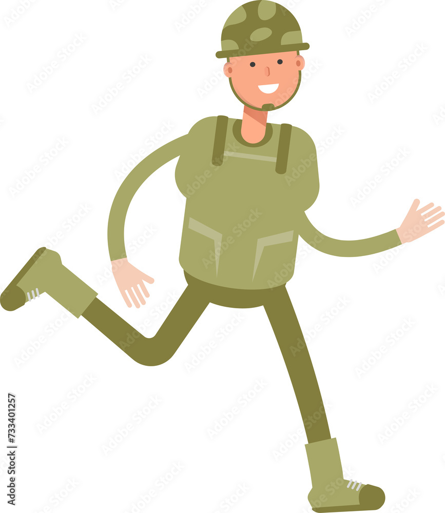 Soldier Character Running
