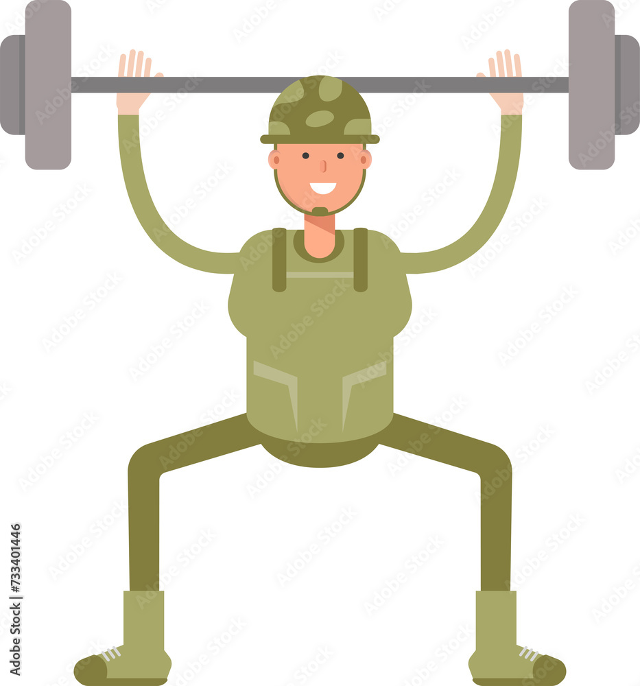 Soldier Character Lifting Barbell
