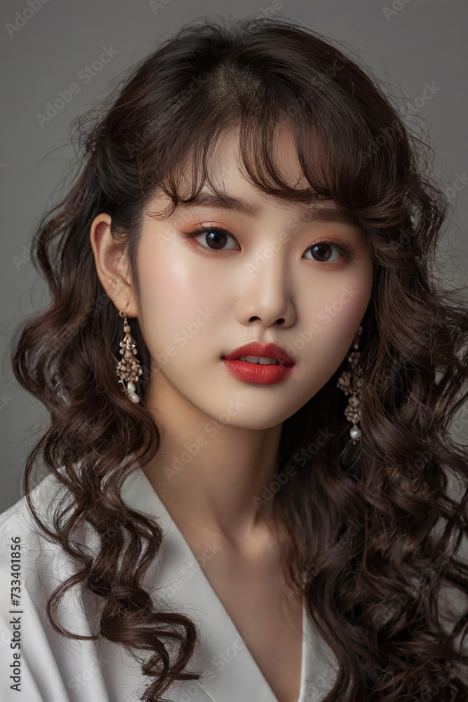 Portrait of a beautiful asian woman with makeup and hairstyle Portrait of a beautiful asian woman with makeup and hairstyle