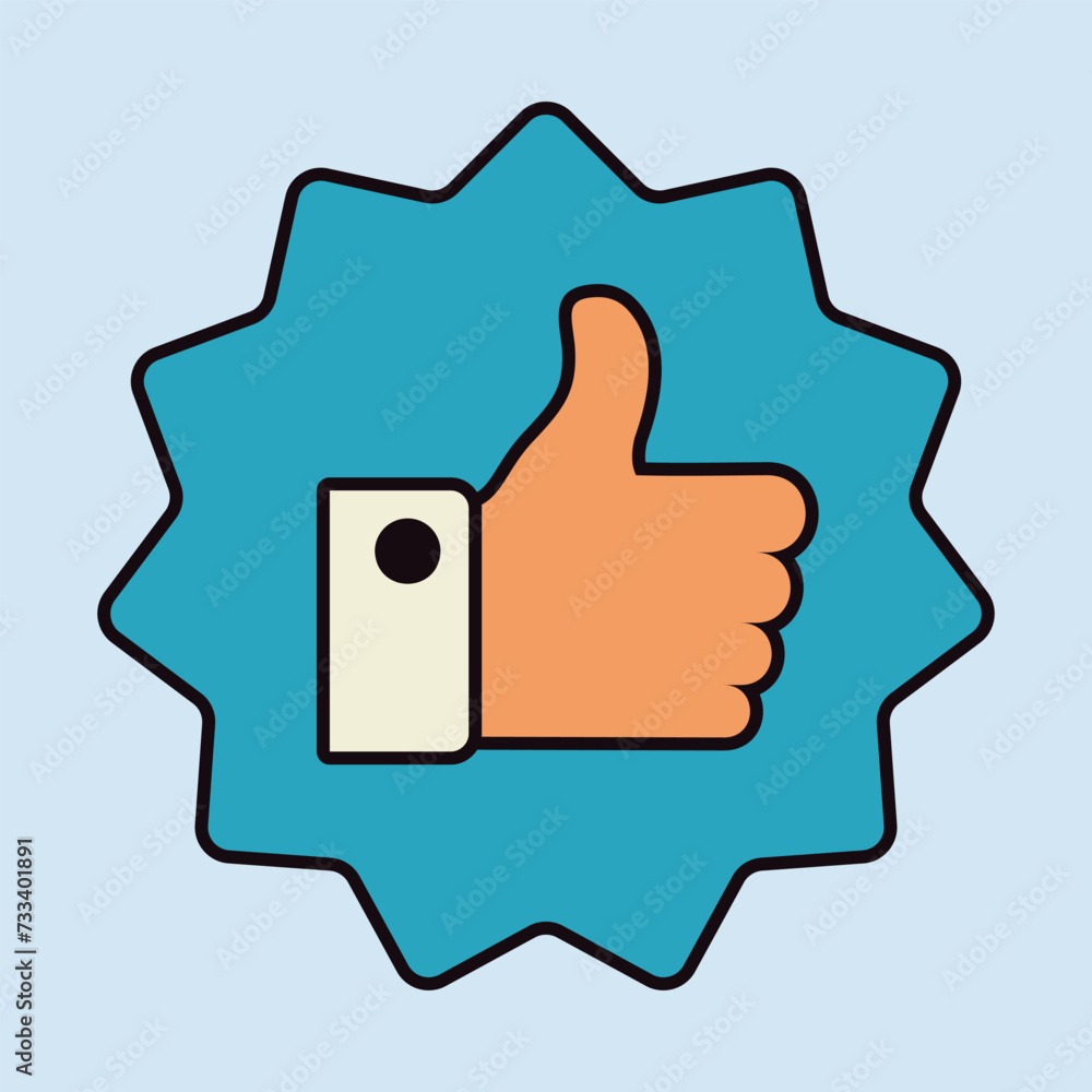 Thumbs up icon. Vector like sign Thumbs up icon. Vector like sign