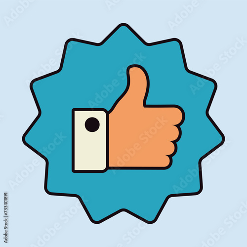 Thumbs up icon. Vector like sign