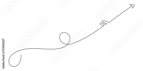 Line Art Target And Arrow Doodle Sketch Illustration. One Continuous Editable Vector Line Target Isolated On White Background.	
