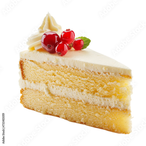 piece of cake vanilla flavored on a transparent background Remove png,	