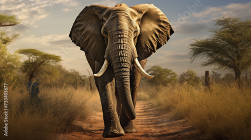 Portrait of a elephant in his natural habitat © Ovidiu