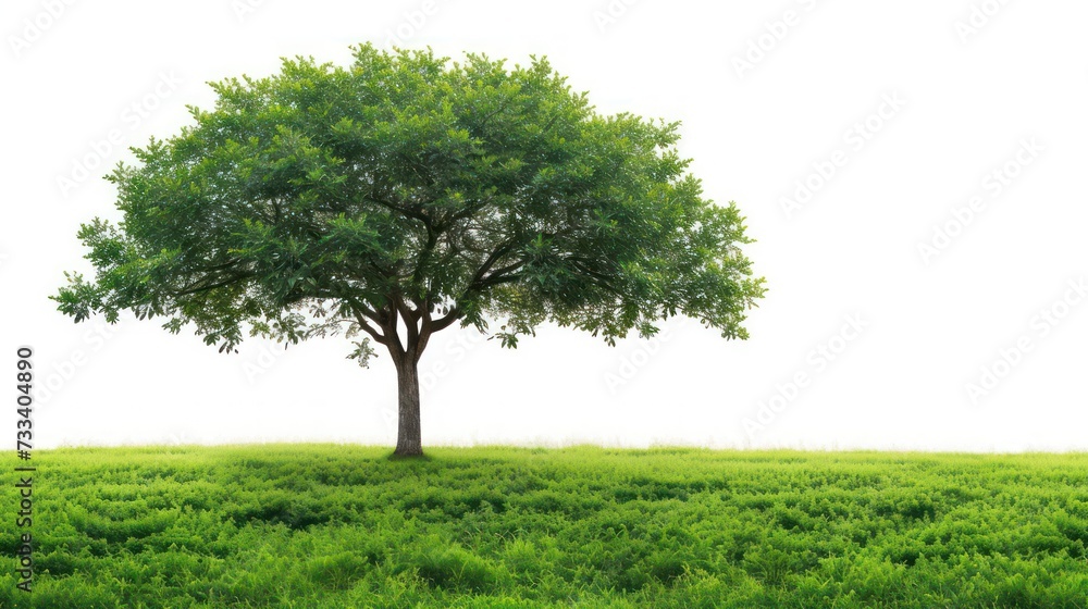wide green tree isolated on white background wide green tree isolated on white background