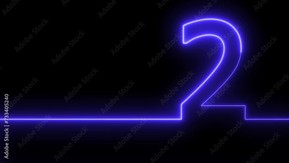 Neon digit 0 with alpha channel, number two . Animation Neon light blue color Number 2. Neon Glowing Symbol on Black Background. Neon digit 0 with alpha channel, number two . Animation Neon light blue color Number 2. Neon Glowing Symbol on Black Background.