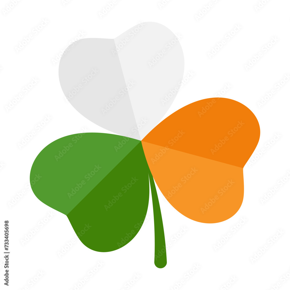 Shamrock in Irish flag colors
