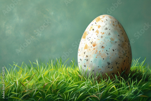 Easter Whisper in the Grass, a Secret Egg Lies in Wait, Cradled by Spring's Embrace, Copy Space