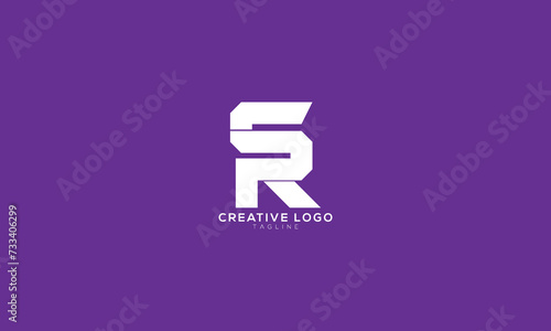 SR RS Abstract initial monogram letter alphabet logo design