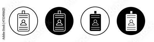 ID Card Vector Line Icon Illustration.