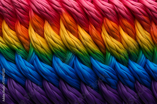 Fabric made from rainbow threads.