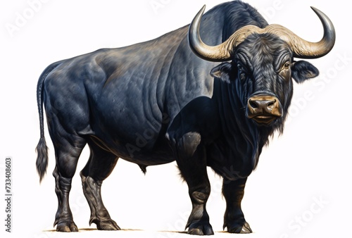 a black bull with horns photo