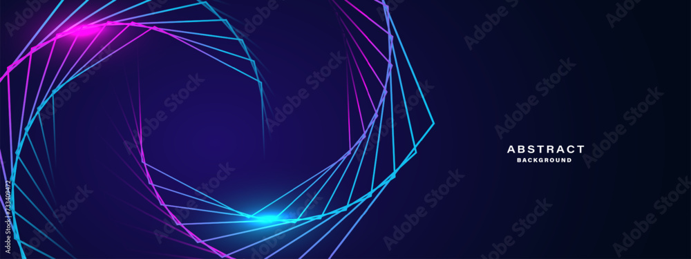 Naklejka premium Blue abstract background with spiral shapes. Technology futuristic template. Vector illustration.