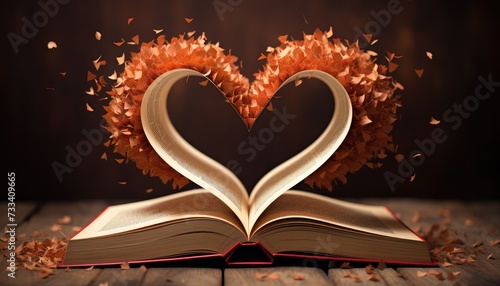 a book whose middle pages makes an heart shape