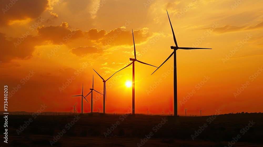 A group of windmills standing tall in a lush grassy field, their synchronized motions creating a captivating sight and a gentle symphony in the air. A group of windmills standing tall in a lush grassy field, their synchronized motions creating a captivating sight and a gentle symphony in the air.