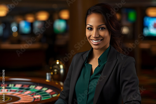 African American female casino worker
