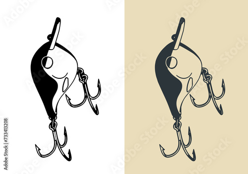 Fishing lure on two hooks