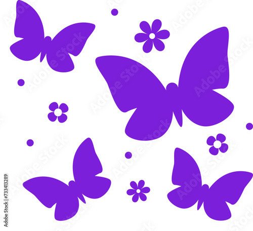 Flying Butterflies and Flowers