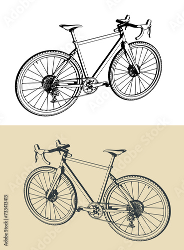 Road bike illustrations