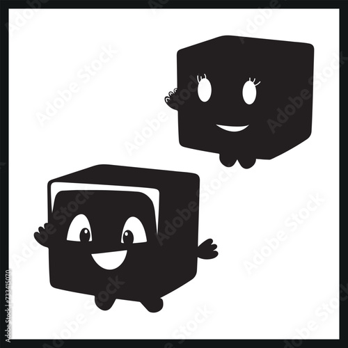 Cartoon Tofu Silhouette Clipart Vector, Tofu Vector Illustration, Icon, Logo