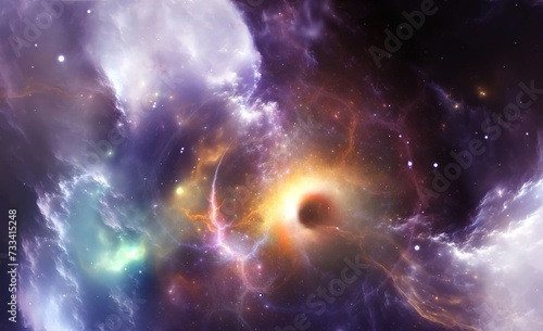 Fototapeta Naklejka Na Ścianę i Meble -  Black hole in the nebula