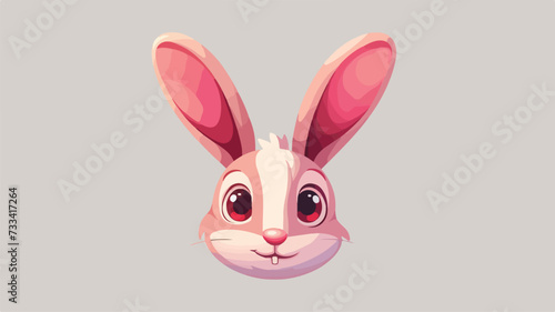 Easter bunny pink 2D cartoon character. © iclute3