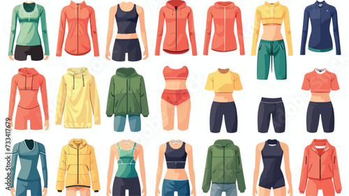 Different types of women sport clothes: Soli photo