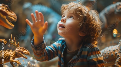 Spark curiosity and wonder. wide eyes, outstretched hands, a child captivated...