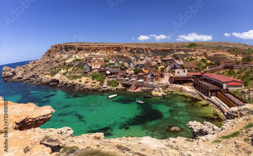 The old decorative village Popeia on the shore of a transparent bay.