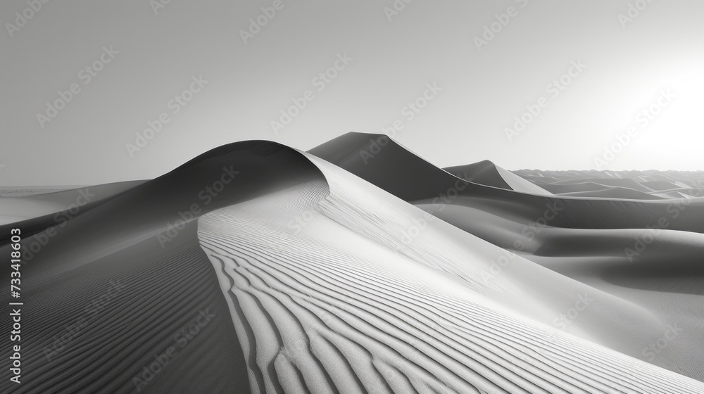 the vast expanse of desert dunes. rolling sands sculpted by the wind