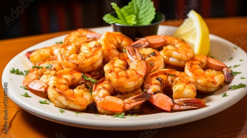 A plate of mouthwatering and succulent grilled shrimp