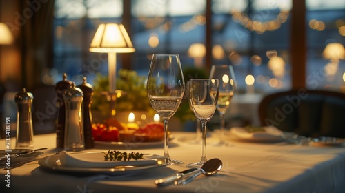 Indulge in an exquisite fine dining experience. elegant table setting