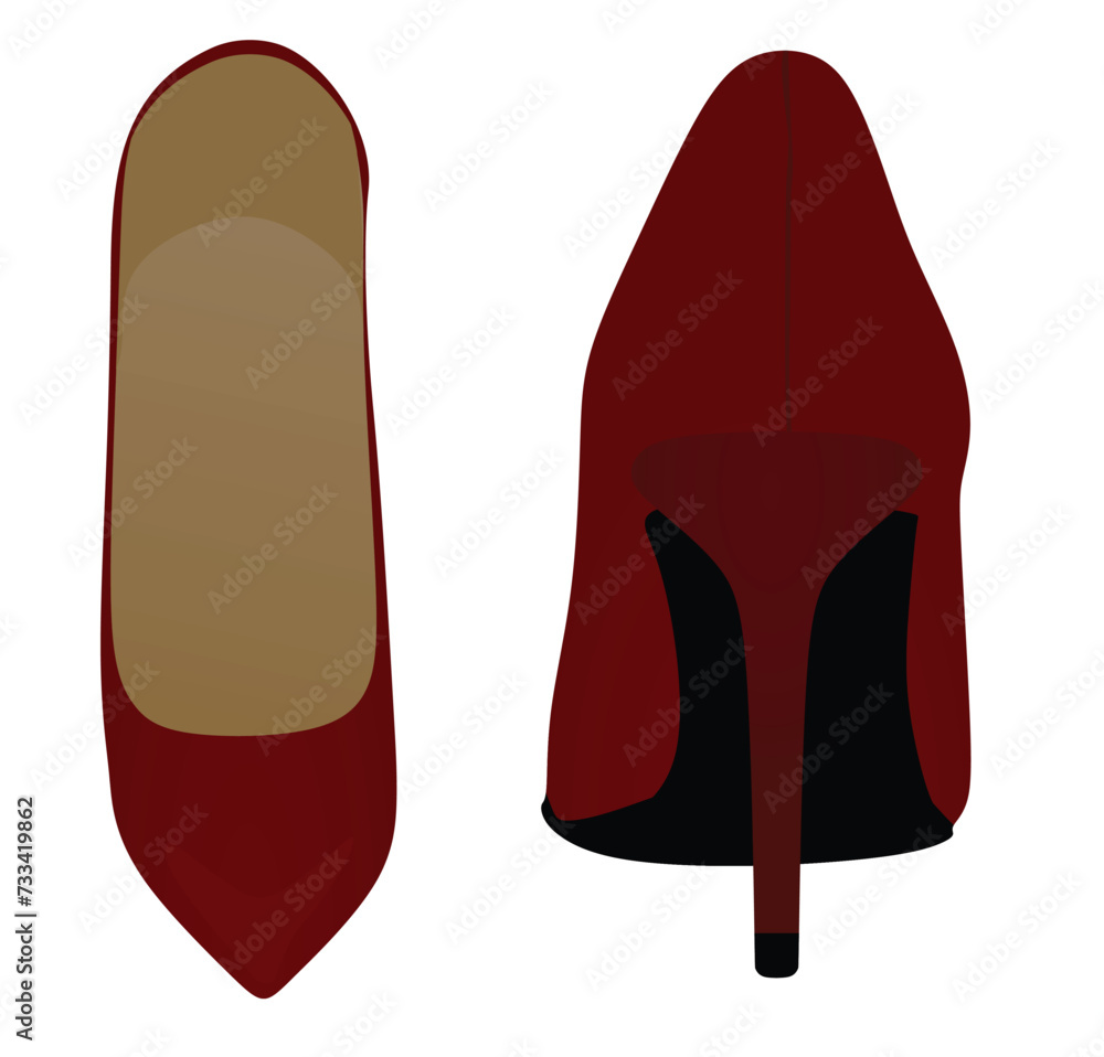 Fototapeta premium Red elegant shoe. vector illustration