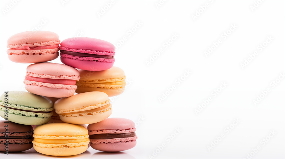 colorful macaroons isolated on white background colorful macaroons isolated on white background