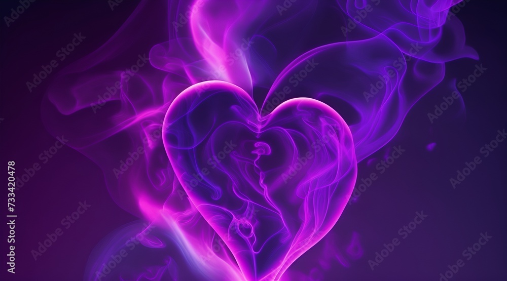 A captivating smoke heart against a dark backdrop. A captivating smoke heart against a dark backdrop.