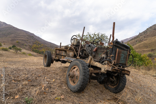 tractor frame in the field